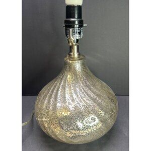 Vtg Mercury Swirl Plug-In Glass Lamp Base Portable Luminaire Decor Lamp 11" Tall